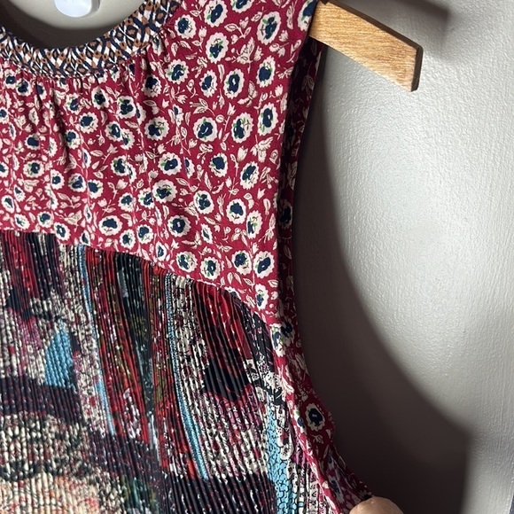 ANTHROPOLOGIE ONE SEPTEMBER Tamarosa Pleated Sleeveless Boho Blouse Size Medium - Picture 10 of 16